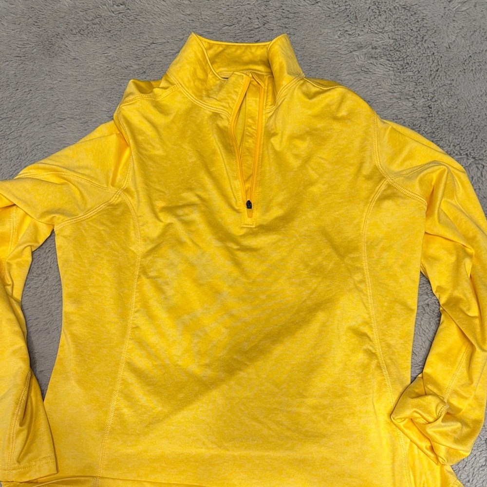 Yellow Quarter-Zip Long Sleeve Top - Women
